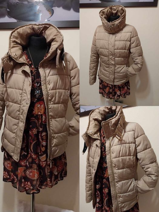 Kurtka damska beżowa ocieplana