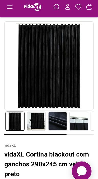 2 Cortinados de Veludo preto 60€