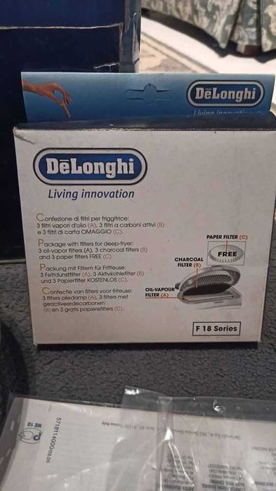 Fritadeira Delonghi F 18233 + Pack de Filtros + Caixa + Manuais