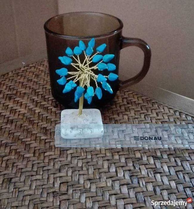 TURKMENIT mosiądz - drzewko szczęścia, wysoki ok 8 cm, bibelot kominek