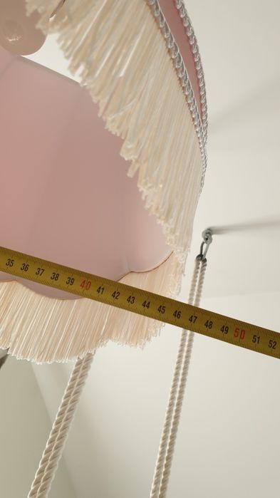 Abażur z jedwabiu różowy 45 cm - Granny