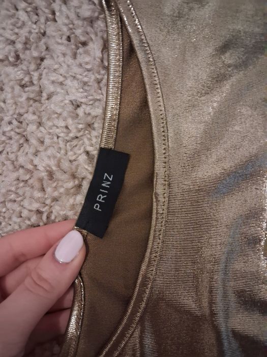 Sukienka złota unikatowa błyszcząca