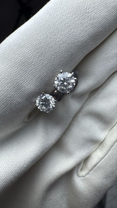 Пусеты золотые с бриллиантами tiffany