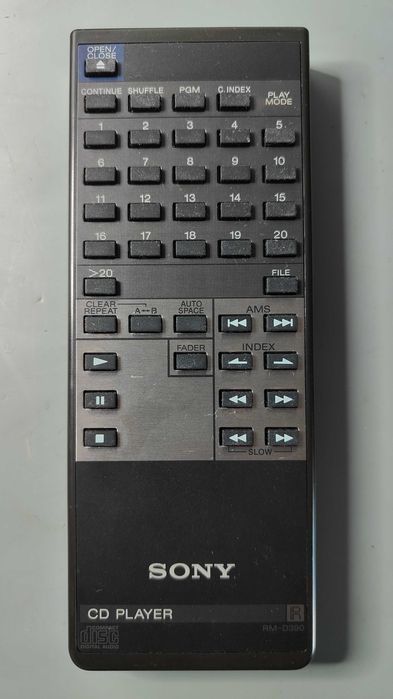 Sony CD Player Remote Control - RM-D390 - Very Good Condition63824738228993120