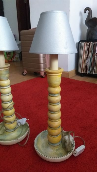 Candeeiros mesa madeira