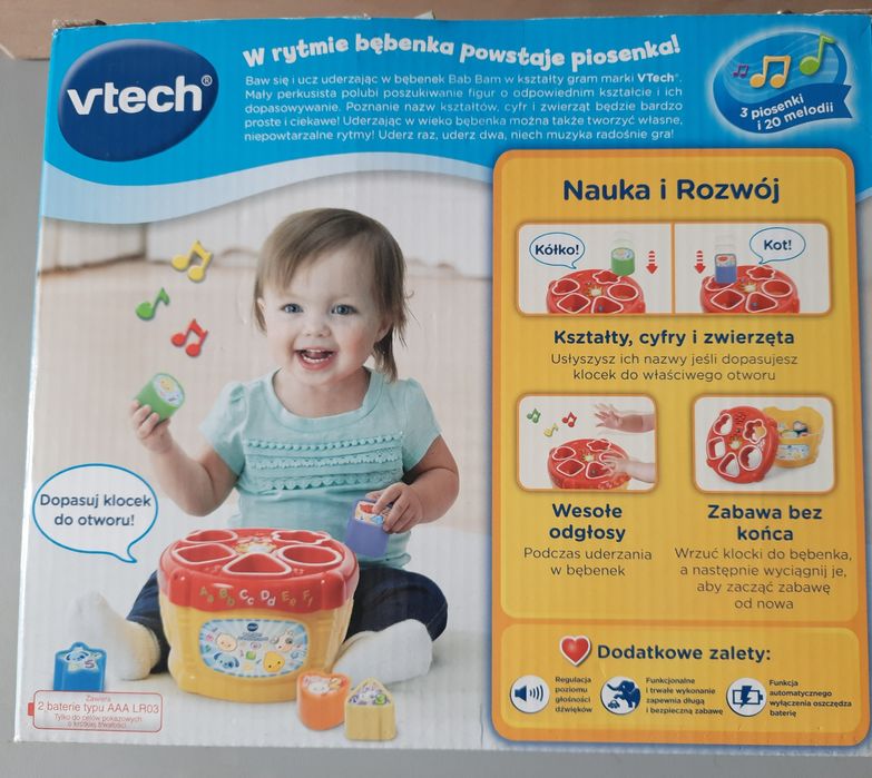 VTECH, BAM BAM, W Kształty Gram, Bębenek