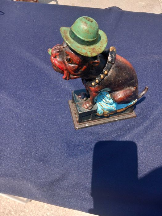 Ole Puffer Bull Dog, banco de moedas de ferro fundido, ano 1875