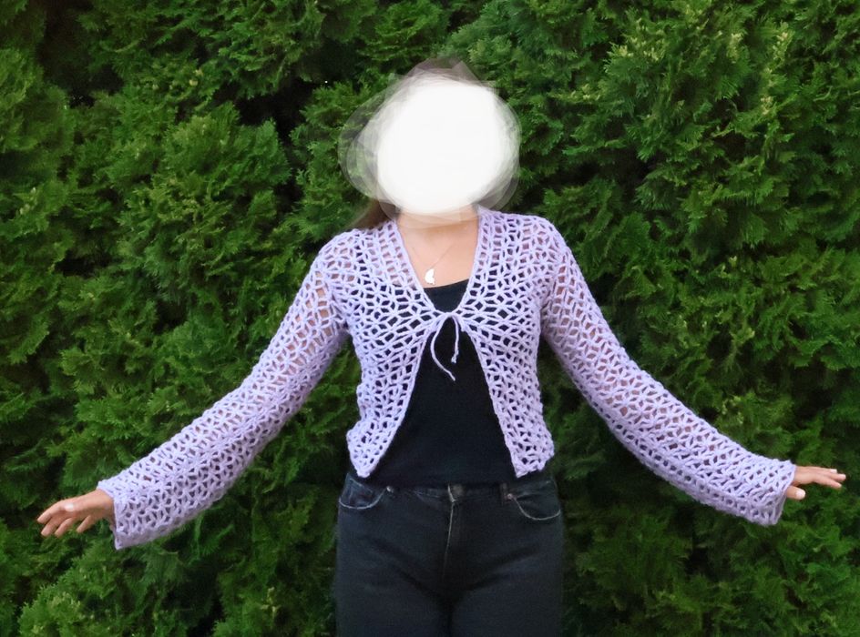 Fioletowy sweterek handmade