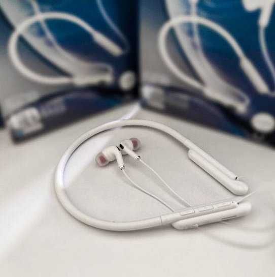 Беспроводные наушники Neckband X4 белые с микрофоном