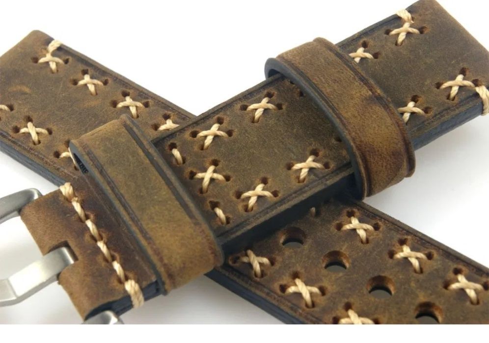 Bracelete Pele Castanha 22mm