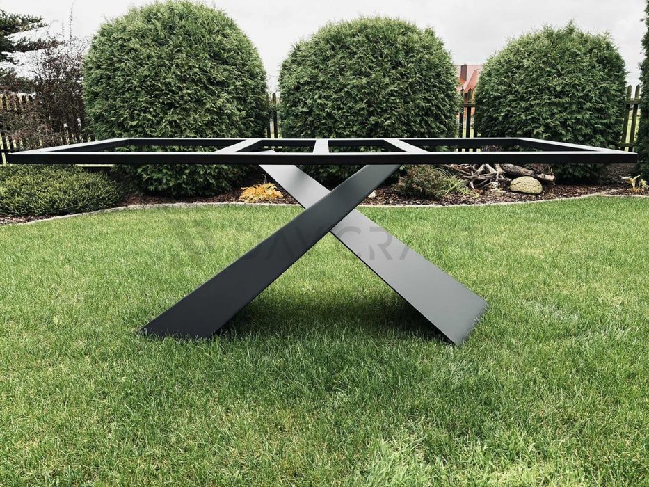 Stelaż do stołu loftowy pod stół nowoczesny z blachy X rozkładany