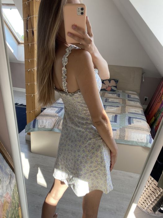 Sukienka Zara 34 XS kwiaty mini guziczki letnia