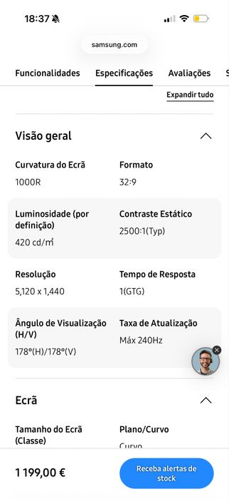 Monitor 49 polegadas curvo