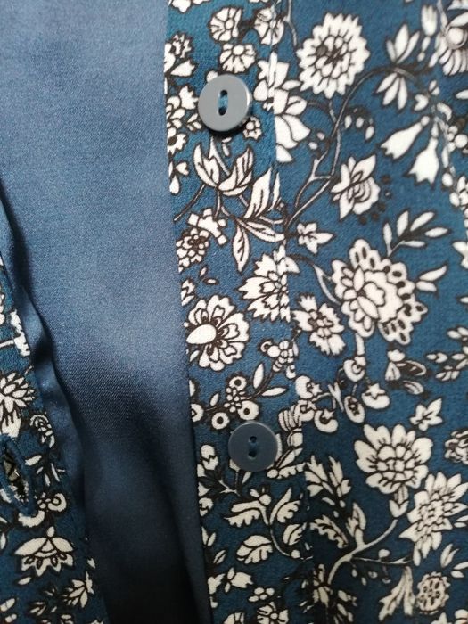 H&M sukienka letnia w kwiatki turkus 34 XS