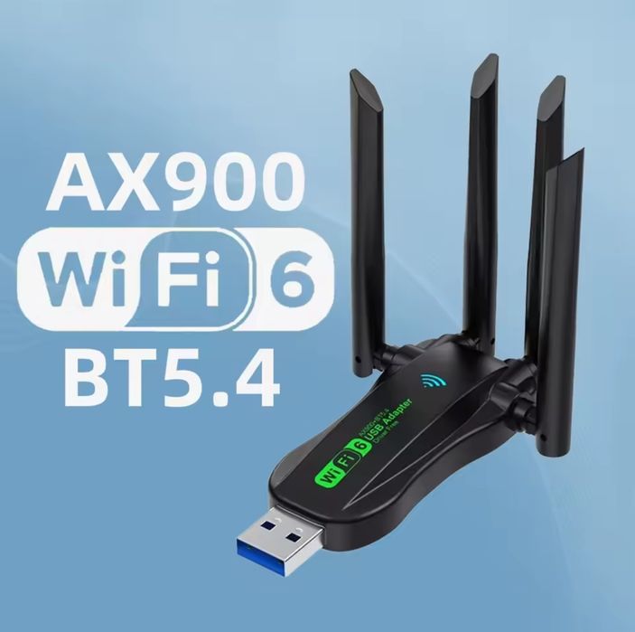 Нові USB-адаптери WiFi6 AX900+BT5.3/5.4 2.4GHz+5.8GHz