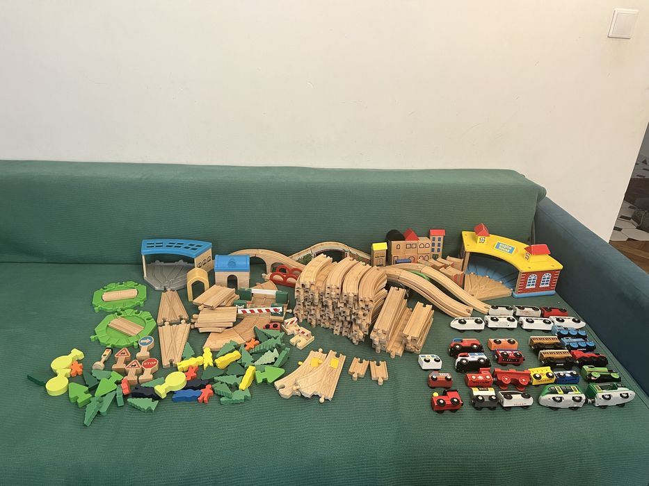 Drewniana kolejka Ikea Brio duży zestaw