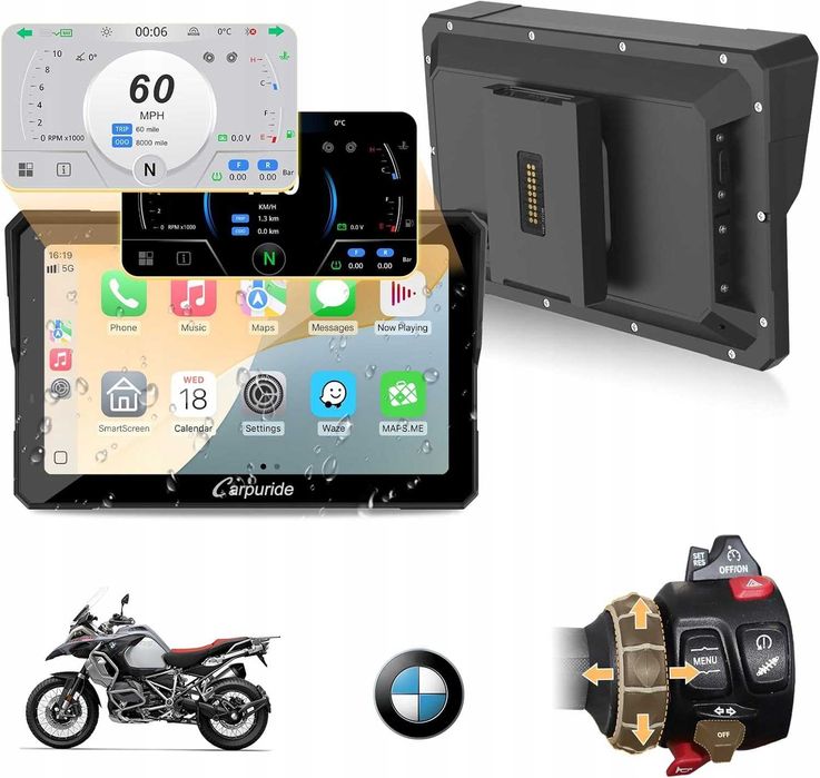 Carpuride W702BS Pro - Nawigacja Motocyklowa Do BMW