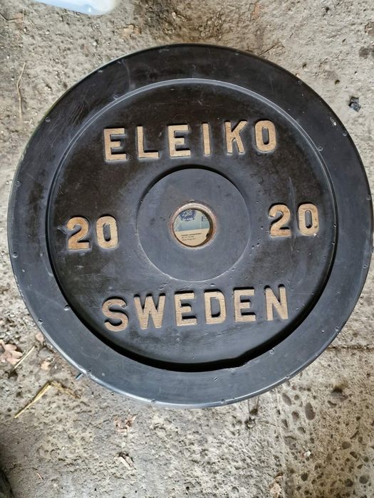 Obciążenie  olimpijskie Eleiko gumowe i gryf