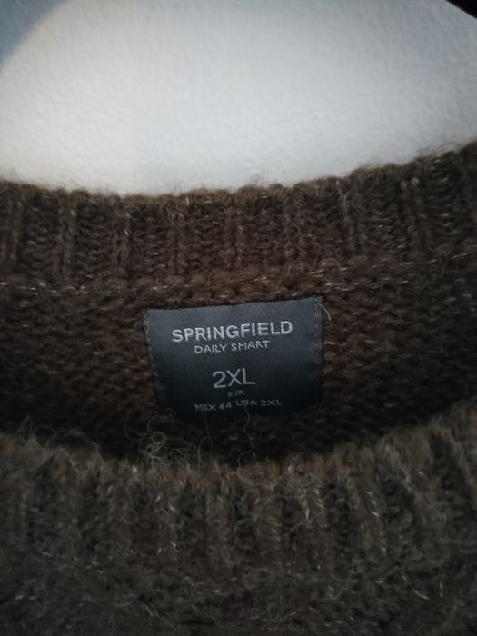 Camisola de malha grossa castanha da Springfield XXL