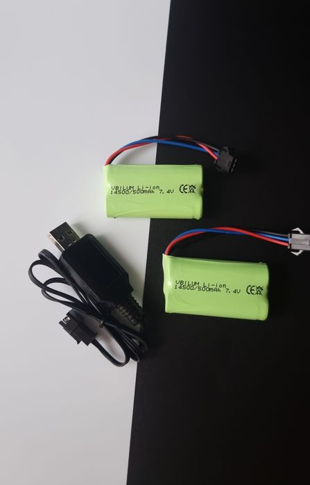 Akumulator litowo-jonowy 7,4 V 500 mAh 3,7 Wh z wtyczką SM-3P