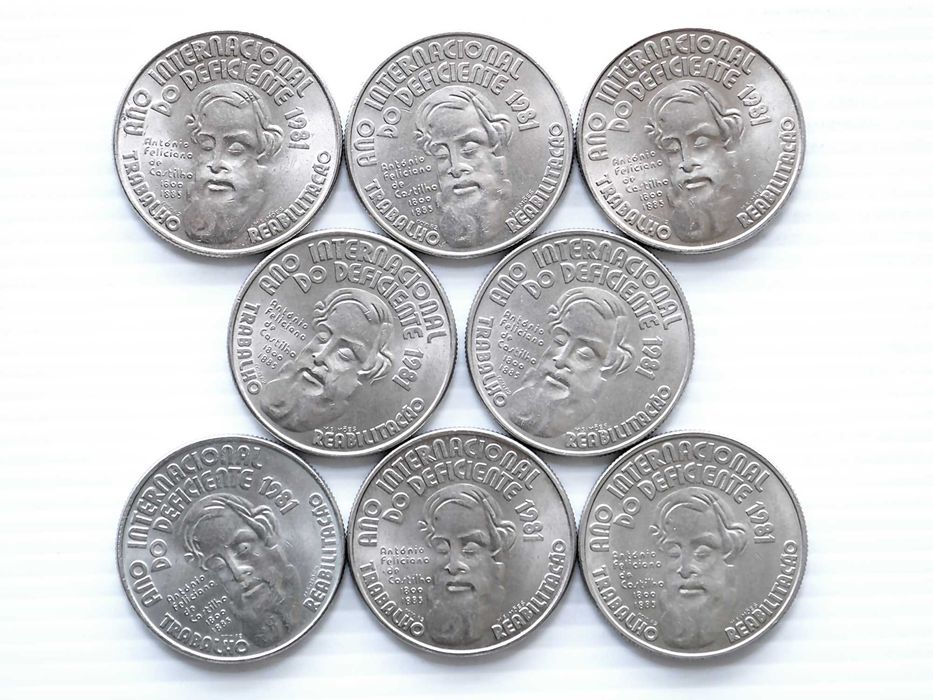 Lote de 8 Moedas 25 Escudos Ano Internacional do Deficiente 1981