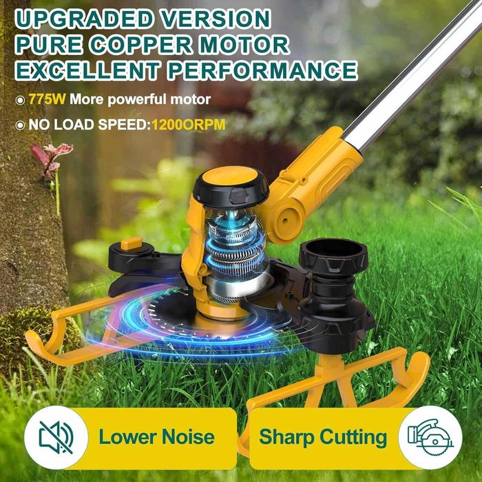 Podkaszarka do trawy, kompatybilna z akumulatorami Makita, 5 ostrzy