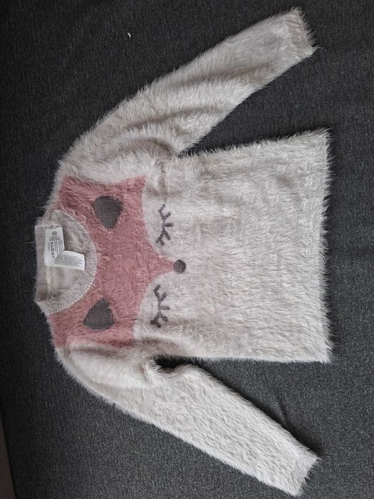 Ciepły włochaty puchaty sweter 110 C&A