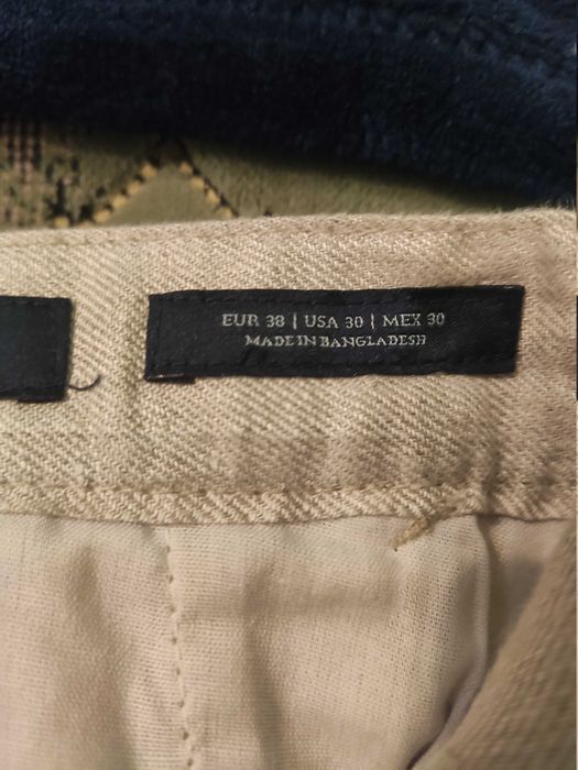 Чоловічі лляні штани Zara (розмір S, обхват талії 82 см)