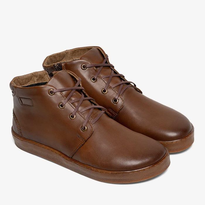 Skórzane trzewiki męskie barefoot Tyrrel brązowe