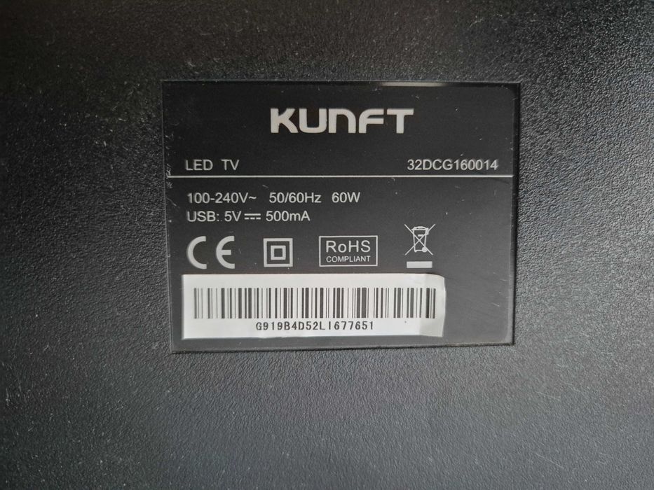 TV Led 32 polegadas Kunft - Sem comando mas inclui suporte de fixar parede