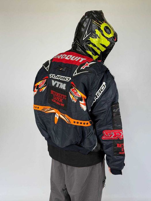 Vetements Black Navy Alpha Industries Racing Bomber бомбер куртка