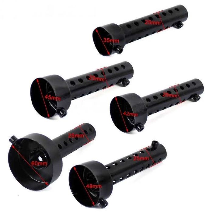 Silenciador DB Killer Universal Preto Escape de Moto em Aço Inoxidável