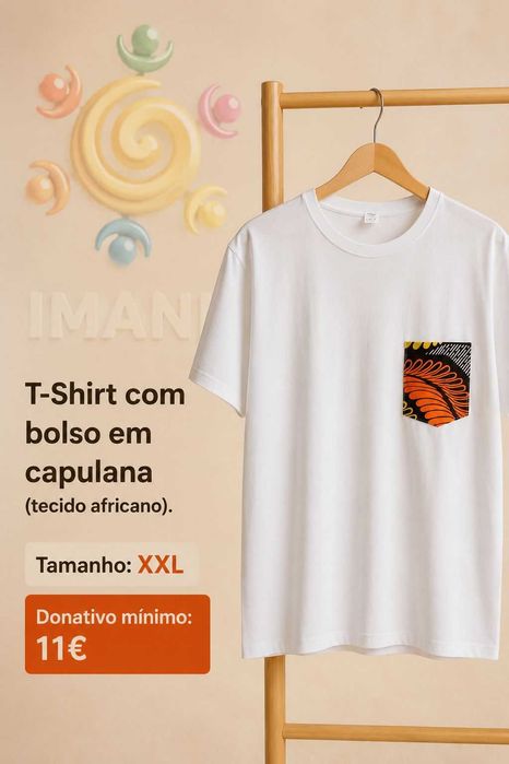 T-Shirt com tecido africano capulana