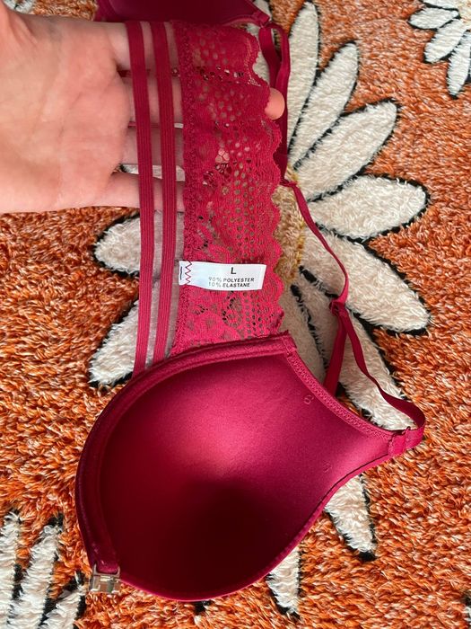 Кружевной лифчик бюстгальтер красный