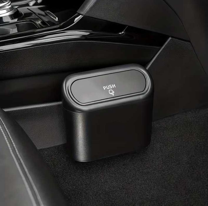 Mini Caixote do Lixo para Carro em ABS com Tampa de Pressão Organizador Interior NOVO