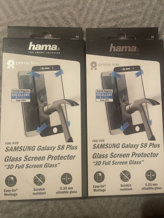 Zestaw dwóch szkieł ochronnych samsung galaxy s8 plus hama