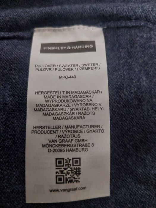 Nowy sweter męski Finshley&Harding rozm 3XL