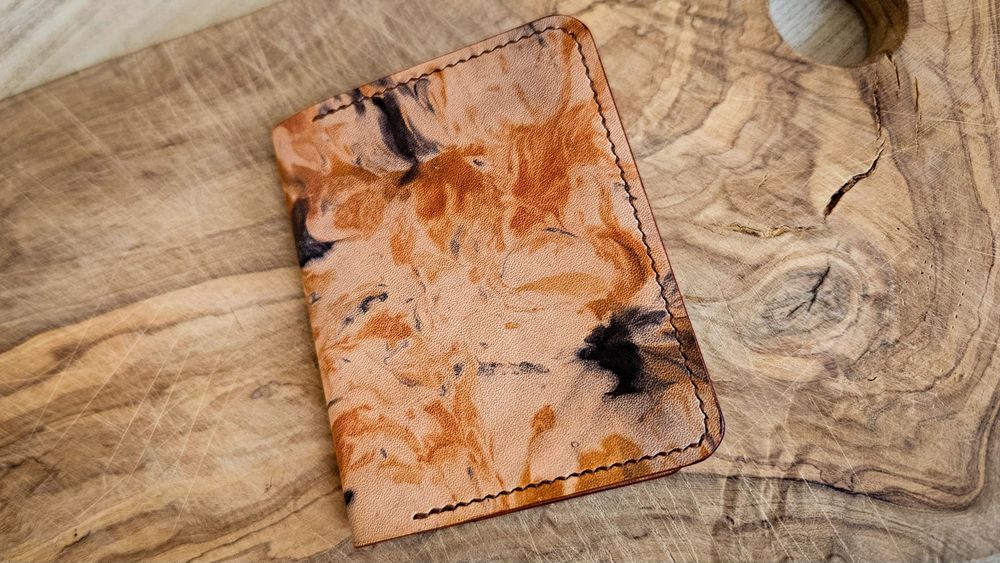Borubar Skóroszyj - ręcznie barwiony skórzany mini portfel