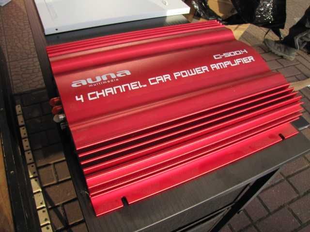 Auna C500.4 4-kanałowy wzmacniacz samochodowy - 4 x 65 W RMS, czerwony
