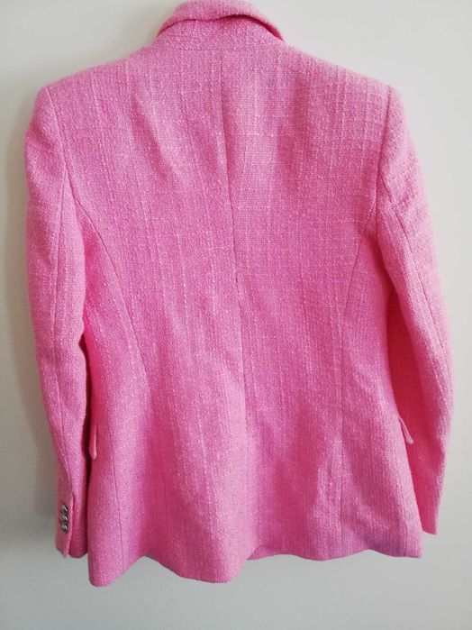 marynarka Zara s 36 tweedowa marynarka Zara s 36 róż nowa