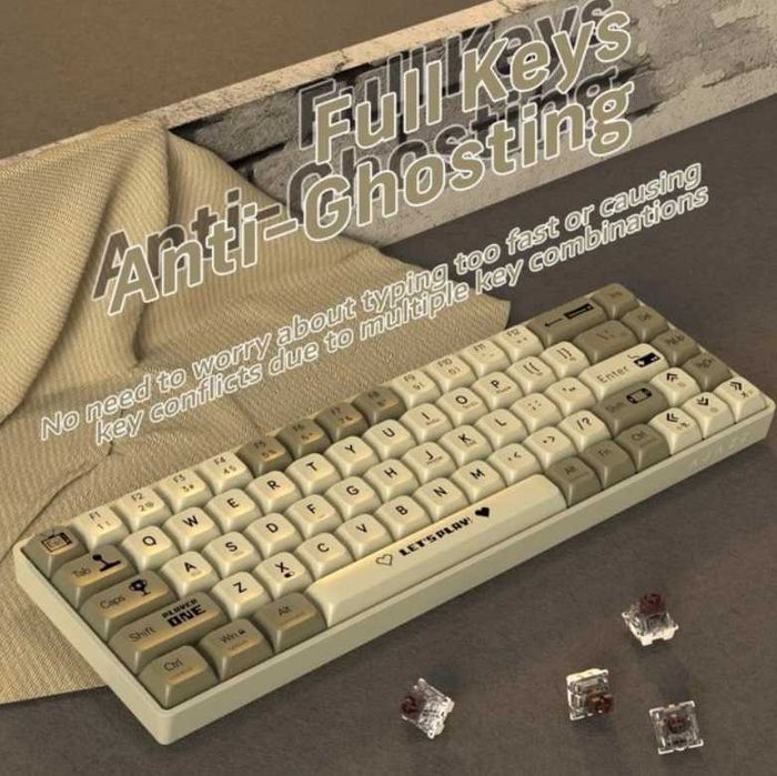 Клавіатура AJAZZ AK680 White-Grey Ігрова Дротова Механічна, RGB, Brown Switch