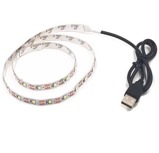 Светодиодная лента 3 метра.5 вольт теплый белый с USB SMD2835 ip20