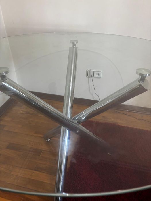 Mesa de vidro sala redonda