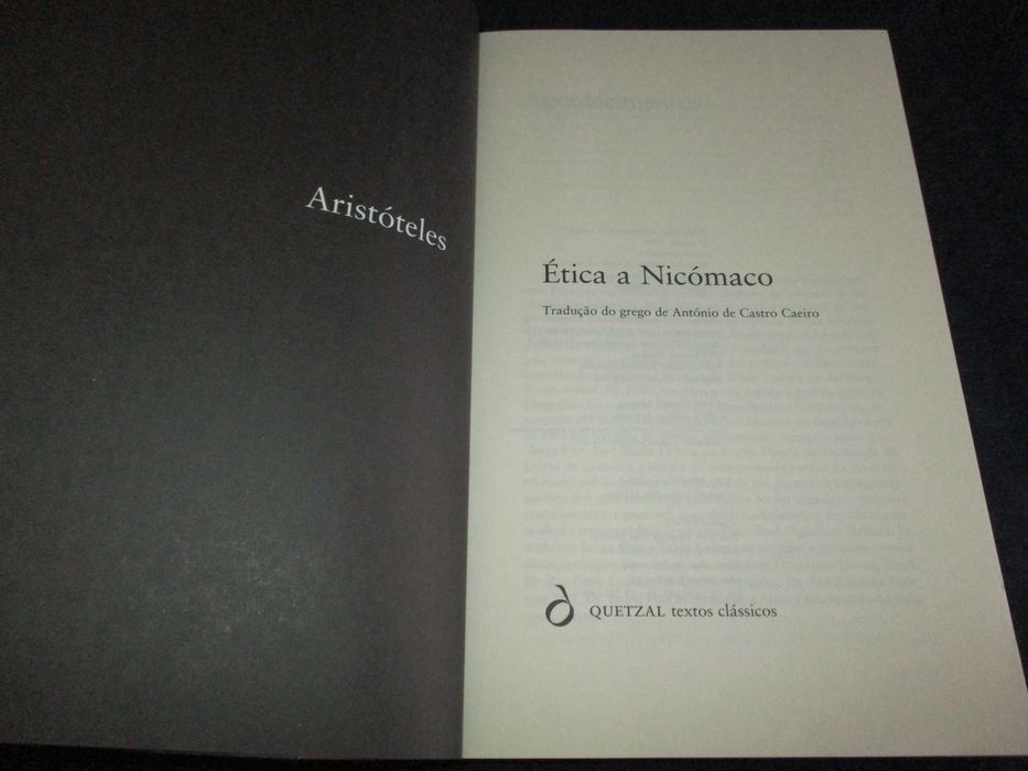Livro Ética a Nicómaco Aristóteles Quetzal