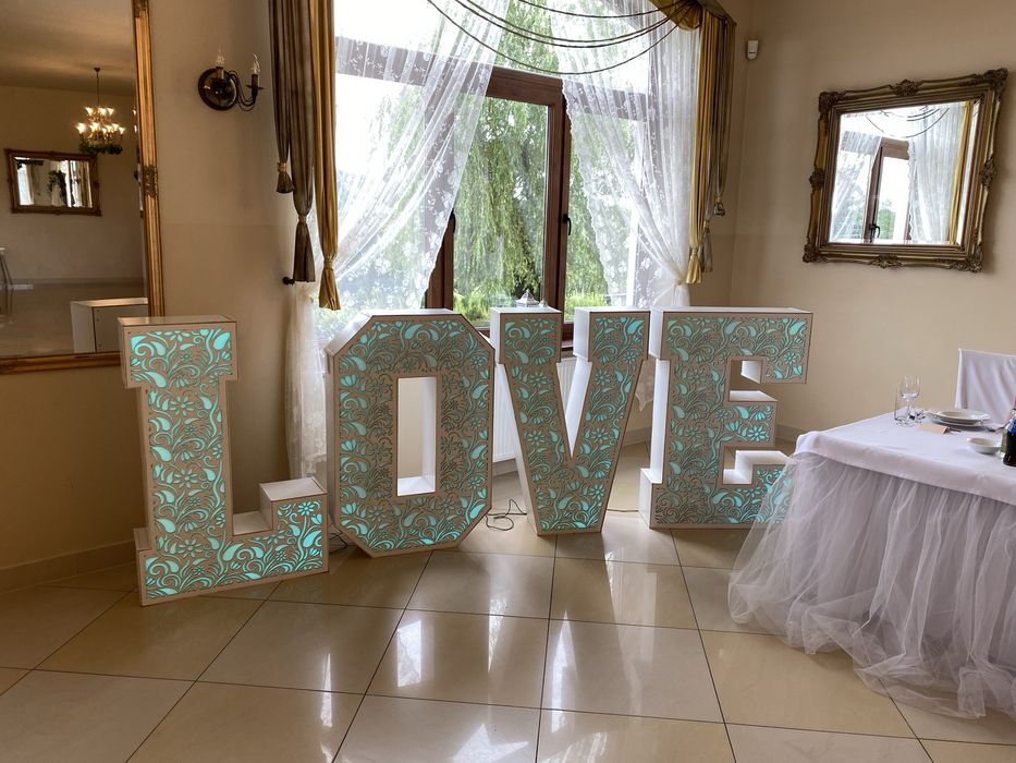 NAPIS LOVE LEDY RGB - 1,2 m ażurowy, gładki