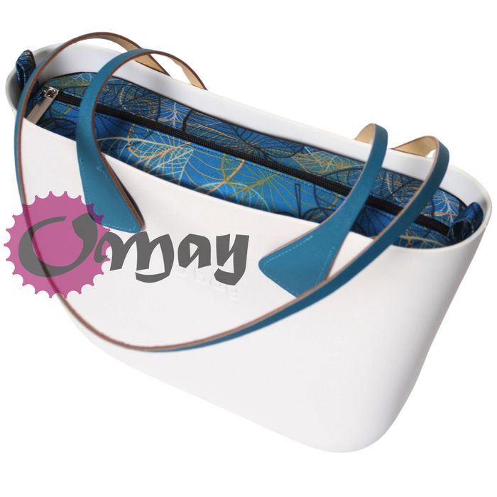 Niebieski organizer do OBAG MINI liście żółty 2 kieszenie wkład OMAY