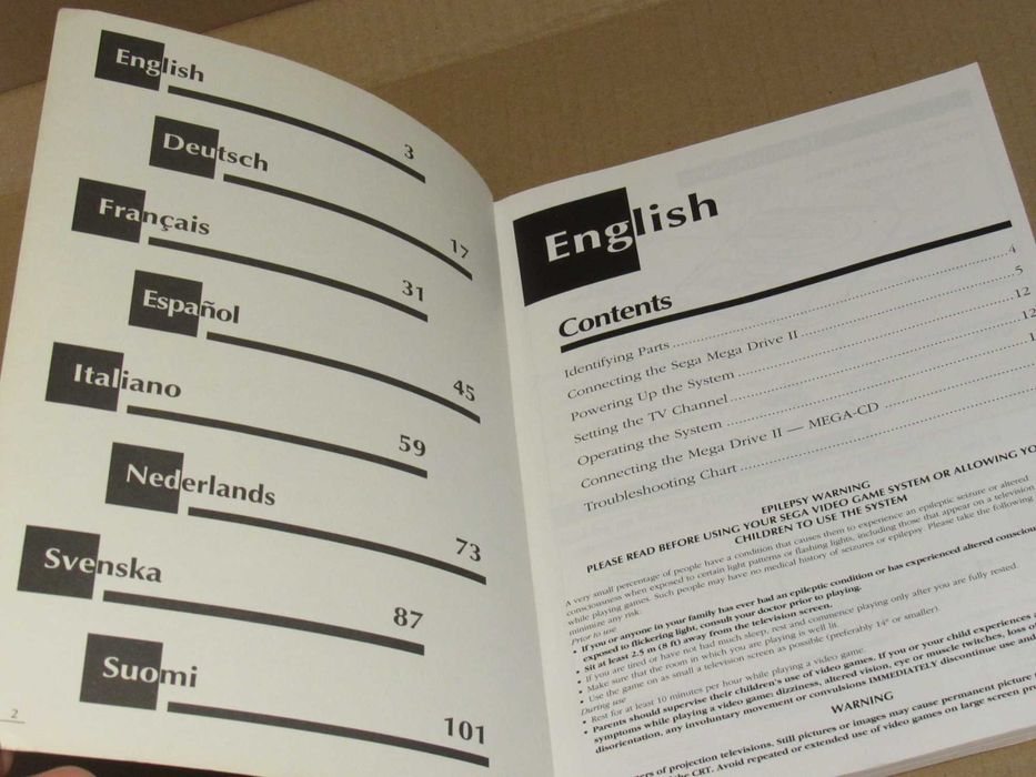 Manual da consola Sega Mega Drive II