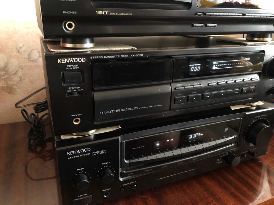 Kenwood Стійка AM/FM Ресивер KR-A 5060, касетна дека KX5030, CD DP3060