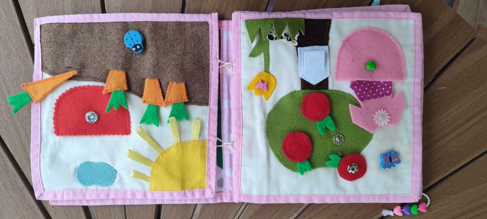 Książeczka materiałowa, sensoryczna, robiona na zamówienie, hand made