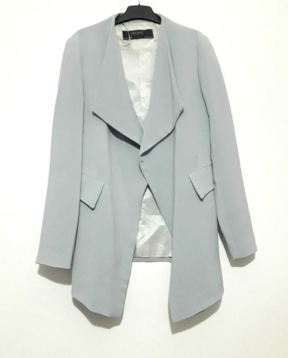 Blazer / Casaco aberto azul claro da Zara Tam M Novo